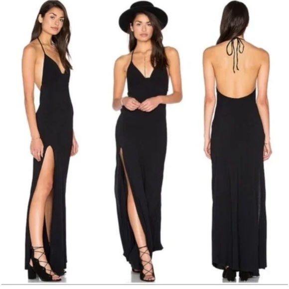 Planet Blue Dresses & Skirts - BLUE LIFE One Slit Halter Maxi SIZE: SMALL